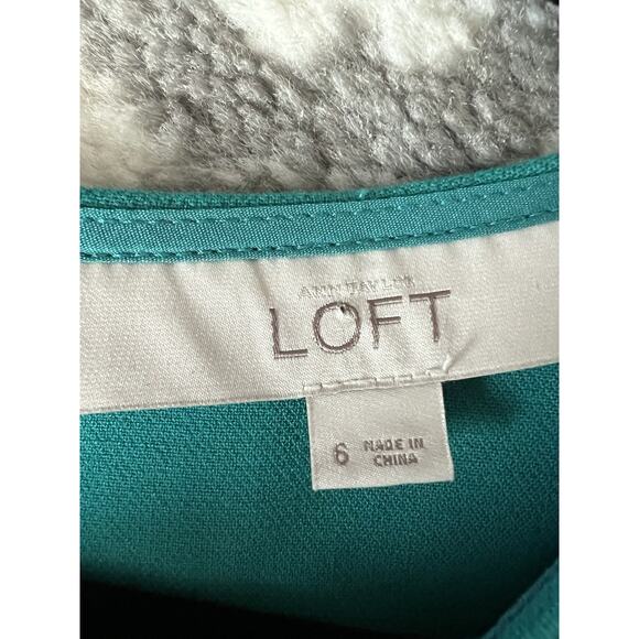 ANN TAYLOR LOFT Colorblock Drop Waist Sleeveless Flounce Mini Dress Sz 6 MOD - Picture 6 of 9